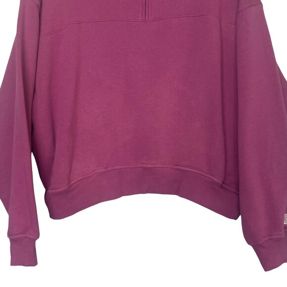 Pink Victorias Secret Sweatshirt Half-Zip Medium Pink Pullover Fleece Lined - Picture 5 of 10